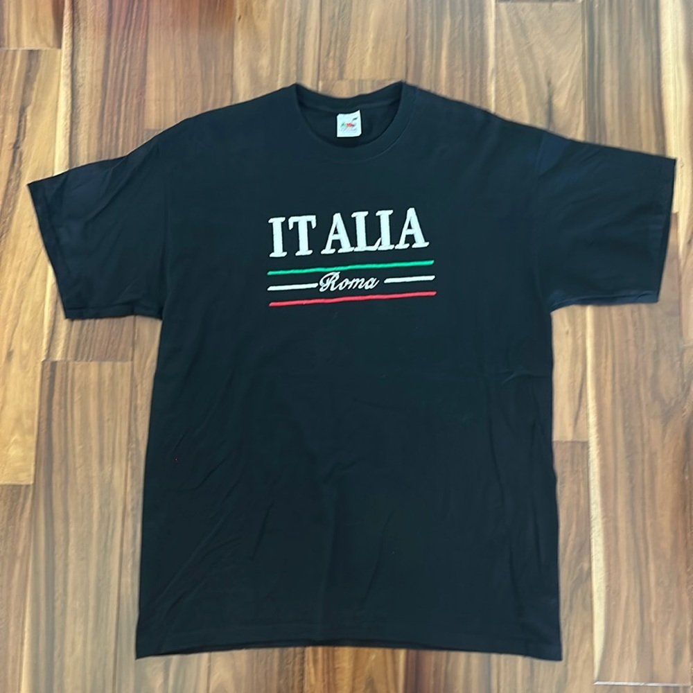 Men’s Large T-Shirt Embroidered with Italia